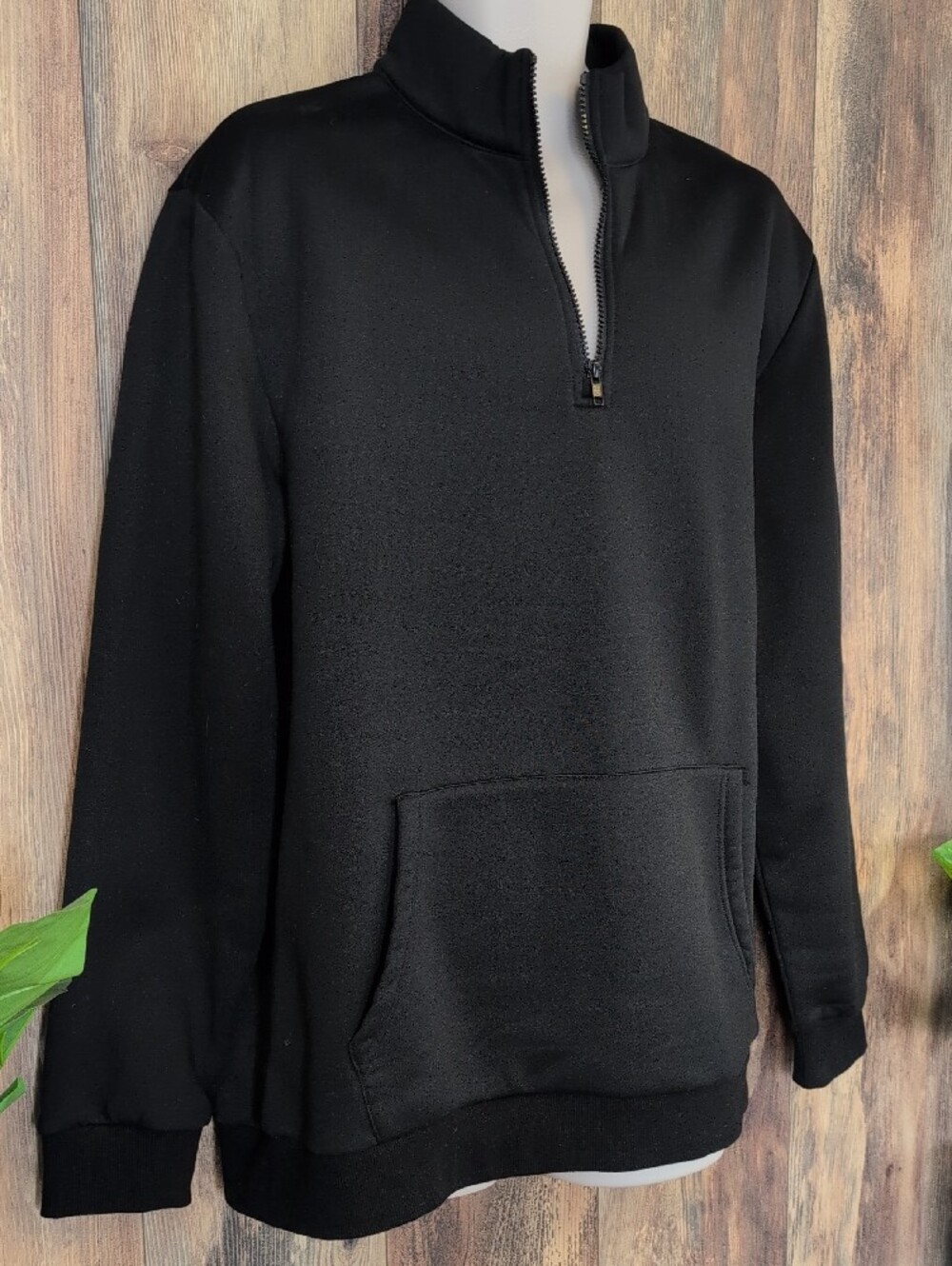 Coofandy Men's XL Pullover Sweatshirt Black Kangaroo Pocket      666A